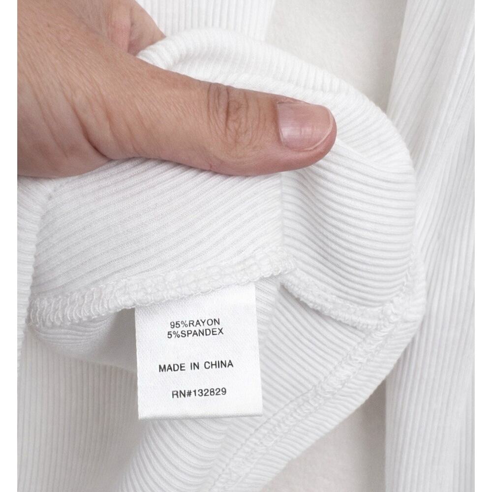 Superdown White Ribbed Button Front Long Sleeve T… - image 8